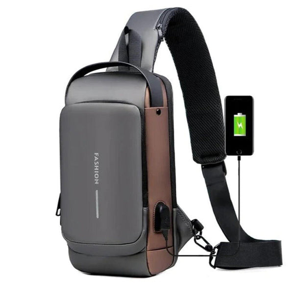 USB Charging Sport Sling Anti-Theft Shoulder Bag